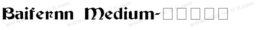 Baifernn Medium字体转换